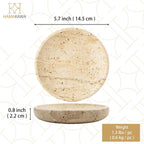 Turkish Natural Marble Ring Dish, Beige Jewelry Tray 5.5 inch, Stone Ring Holder, Travertine Trinket Dish for Room Decor, Earrings, Soap, Gift for Women