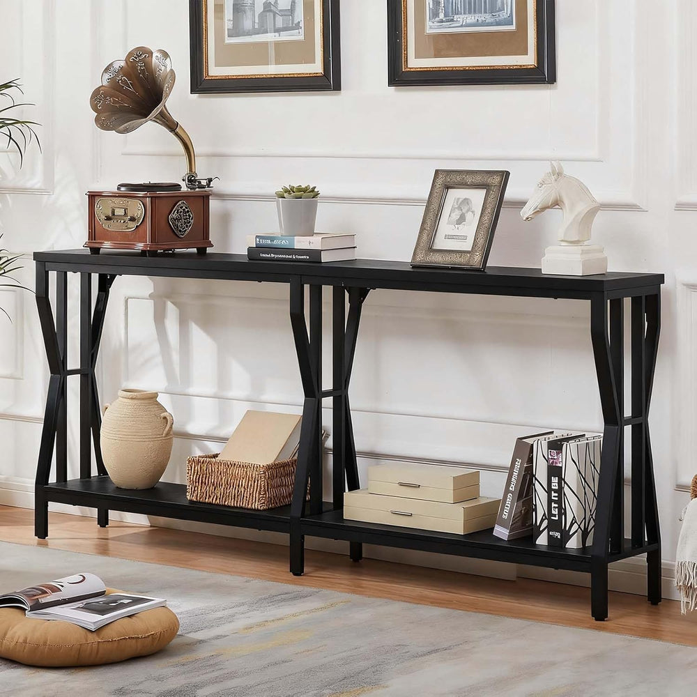HOMISSUE Sofa Console Table, 70.9" Extra Long Sofa Table with 2-Tier Sto...