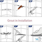 Grout in Shower Shelves with Hooks, 304 Stainless Steel Corner Bathroom Shelf for Tiled Wall (Brushed, 10'' x 10'')