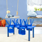 Costzon 47 x 23.5 Inch Rectangular Kids Table, Children School Activity Table for Reading Drawing Dining Playing, Multifunctional Plastic Table w/Steel Pipe, Toddler Furniture for Boys & Girls (Blue)