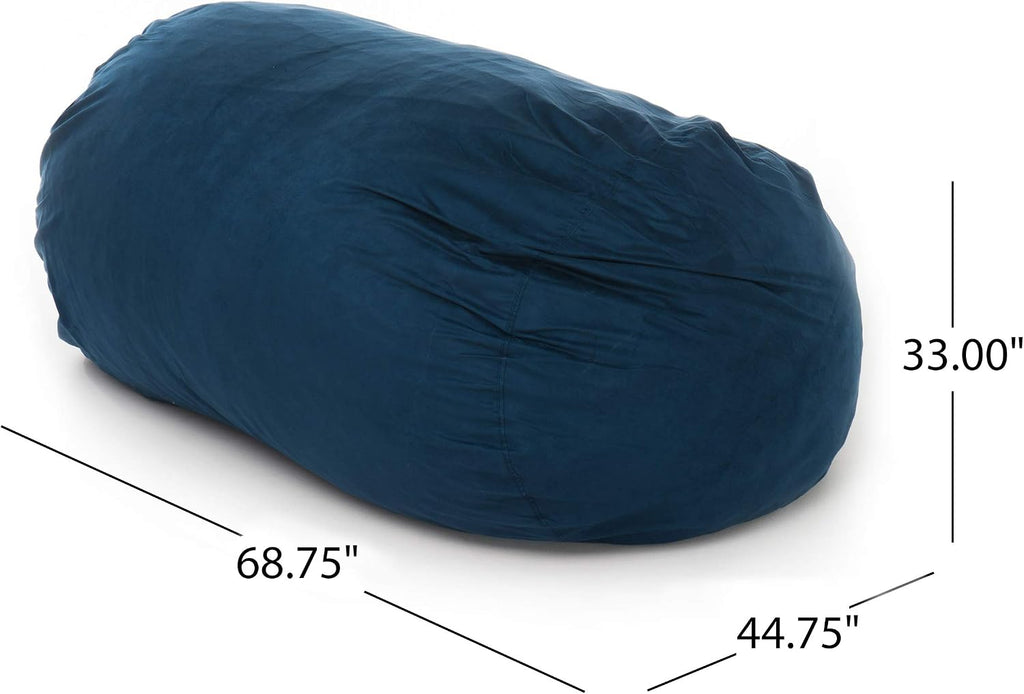 Christopher Knight Home Great Deal Furniture Haley 6 Ft Faux Suede Microfiber Bean Bag (Blue)