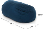 Christopher Knight Home Great Deal Furniture Haley 6 Ft Faux Suede Microfiber Bean Bag (Blue)