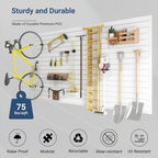 Slatwall Panel 8 FT x 4 FT, Interlocking Slat Wall Paneling, Wall Mounted PVC Wallpanel, Suitable for Garage Storage and Organizer, Slatwall Board, Shelves - White