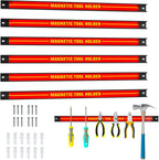 Goplus 6PCS 18" Magnetic Tool Holder, Wall Mounted 176LBS Capacity Magnetic Tool Organizer, Heavy Duty Metal Tool Rack, Tool Magnet Bar, Magnetic Tool Holder Strip for Garage Workshop