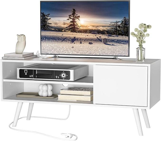 Cozy Castle TV Stand for 48 Inch TV, Mid Century Modern Entertainment Center ...