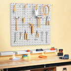 WALMANN Metal Pegboard Panels for Wall Garage Tools Pegboard for Garage, Workbench, Peg Board Tool Organizer Board(Pack of 2, Grey)