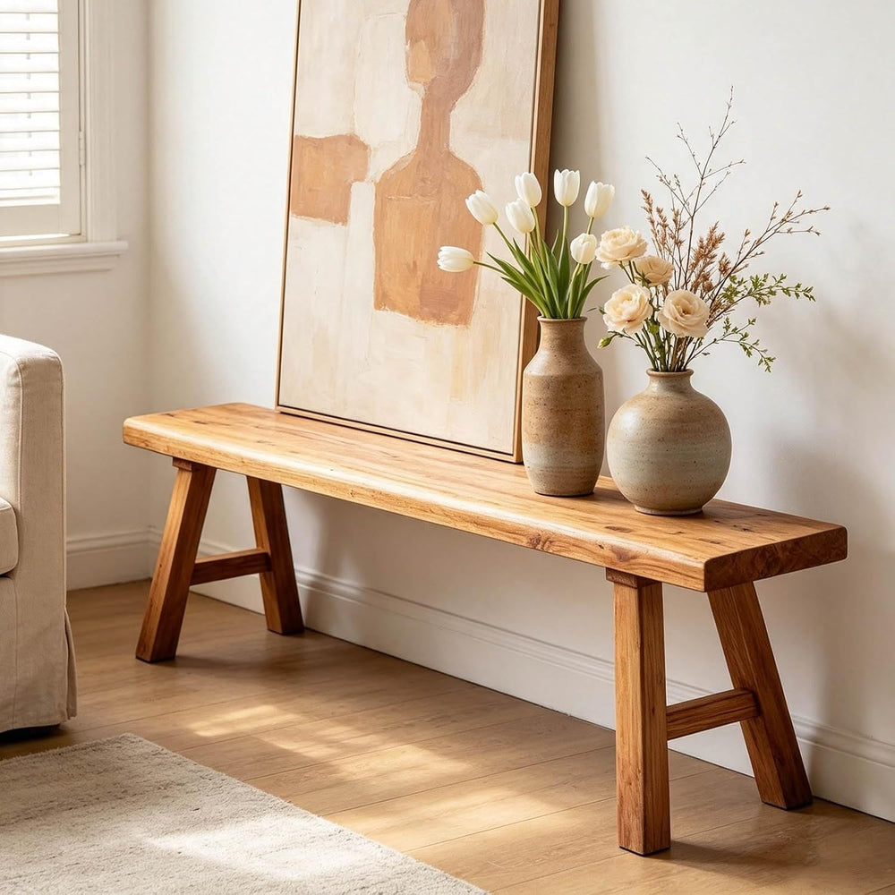 Narrow Entryway Bench Farmhouse Wood End of Bed Bench 20" 32" 39&qu...