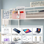 Bedside Caddy Bedside Storage Organizer Hanging Bunk Bed Dorm Room with Side Pockets for Water Bottles, Books, Cell Phones, Headphones (Pink)