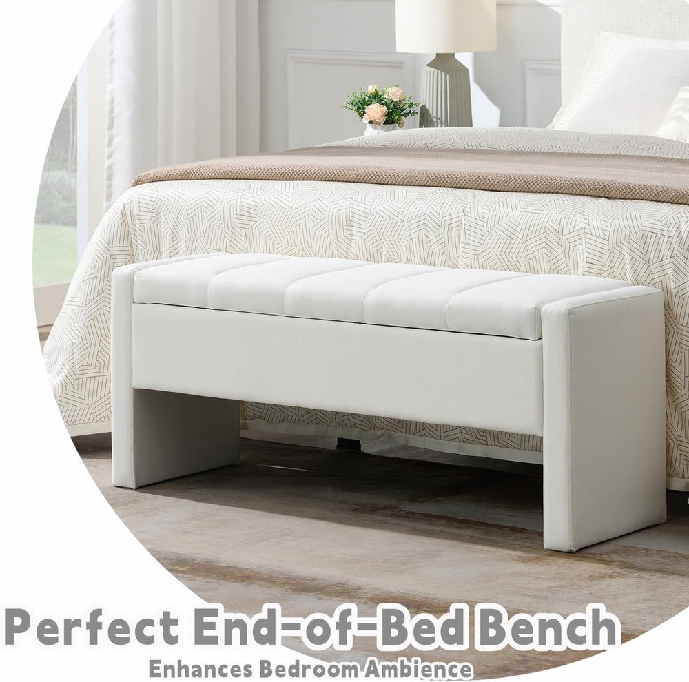 47.25'' Ottoman with Storage, End of Bed Storage Bench, Entryway Benc...