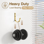 Wall Hooks for Hanging Towel/Coat - 22LB Screw in Metal Hanger Wall Mount, for Outdoor, Closet, Door, Bathrooms, for Backpack, Robe, Brushed Gold 5 Pack