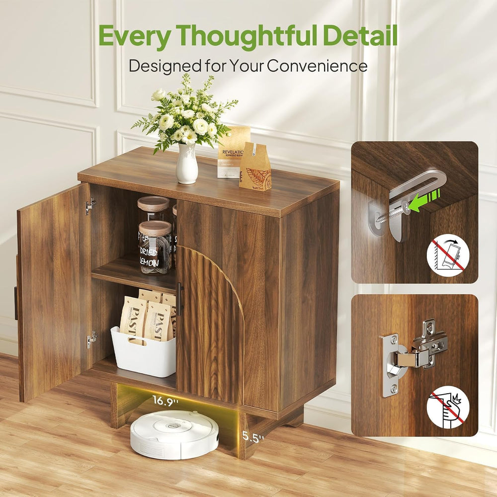 Welzona Sideboard Buffet Cabinet With Storage, Accent Cabinet, Walnut
