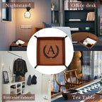 Personalized Leather Valet Tray Engraved Initials Key Tray Nightstand Organizer Valentines Day Birthday for Men Dad Husband Boyfriend (M)