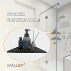 Black 10’’ Corner Shower Shelf 2 Pack, Triangular Shower Corner Shelves 304 Stainless Steel Bathroom Shower Shelf for Tiled Wall, No Drilling Needed Matte Black