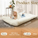 Honeydak 3 in 1 Giant Bean Bag Cover Only(No Filler) Rectangle Stuffed Animal Storage Bean Bag Chair Cover Soft Washable Large Storage Beanbag Adult Plush Toy Clothe Pillow(Creamy White,Rabbit Fur)