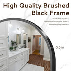 Arched Wall Mirror 24"X36", Black Bathroom Vanity Mirrors for Over Sink, Modern Farmhouse Mirror Wall Mounted, Curved Arch Design for Bedroom, Living Room & Home Decor