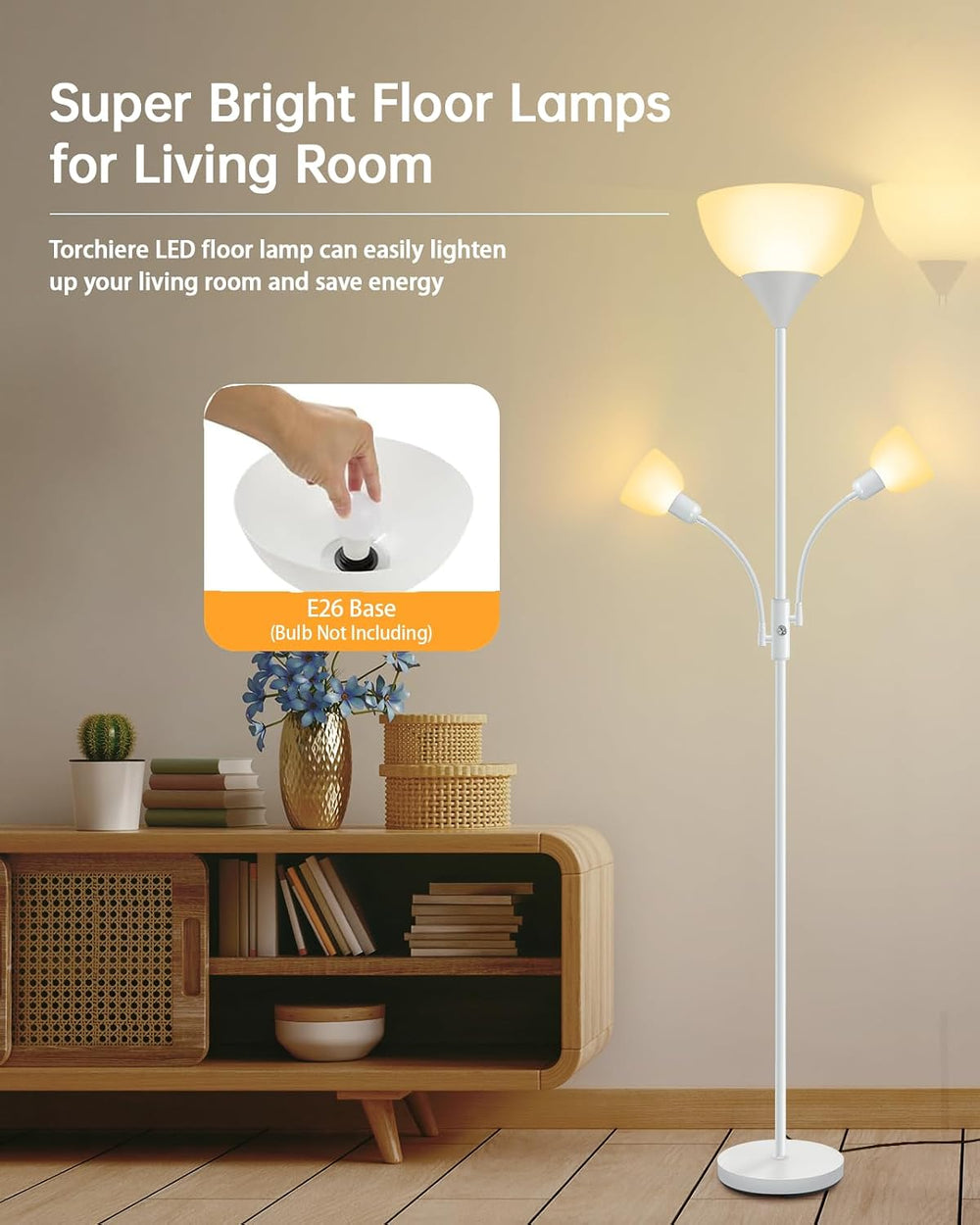 Floor Lamp, Torchiere Floor Lamps for Living Room, 71 Inch Tall Standing Lamp...