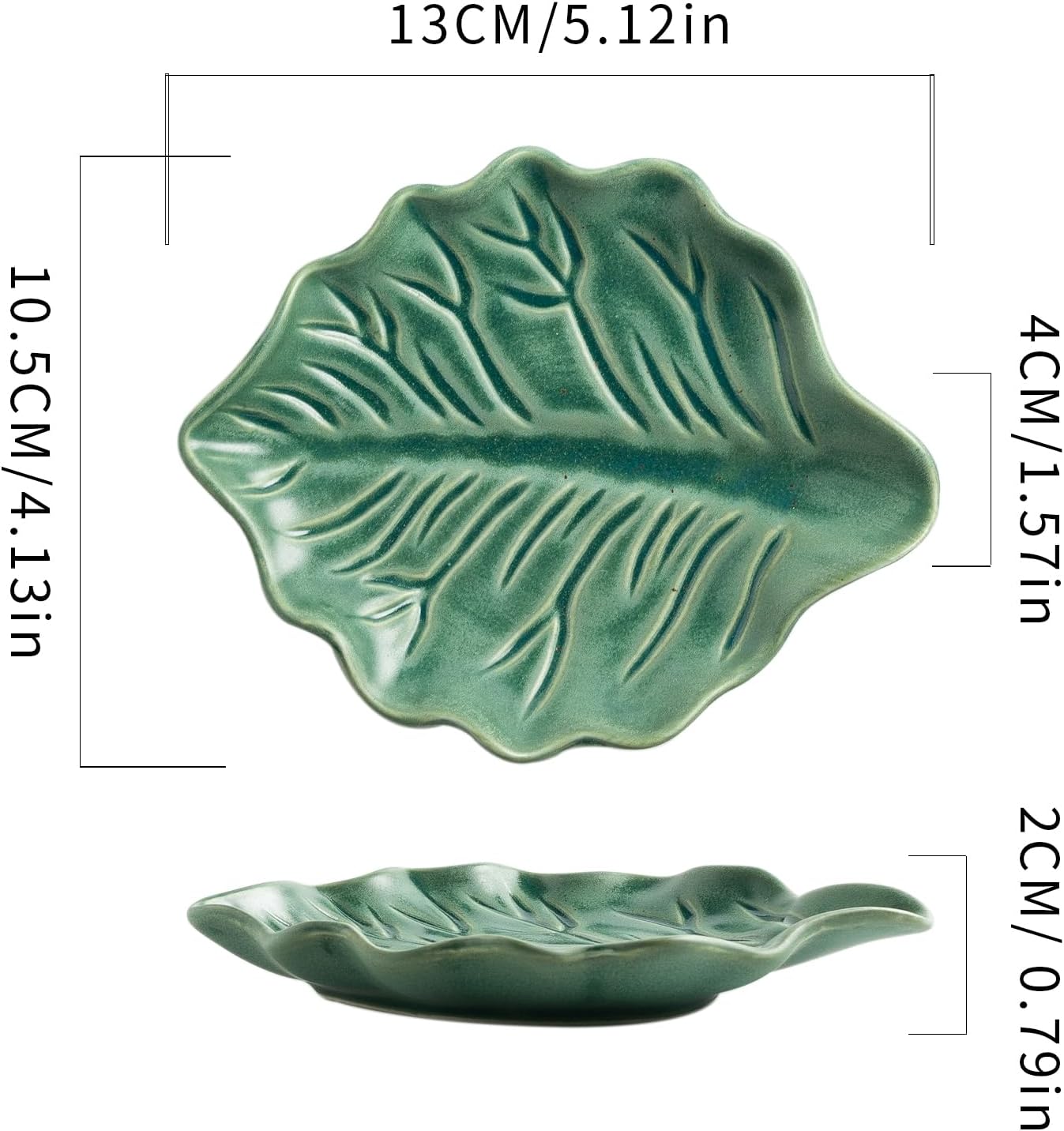 Reactive Glaze Leaf Ring Dish, Trinket Tray with Gift Box | Natural glaze variations make each piece unique, while the petite dish keeps rings, earrings, keys, and keepsakes visible