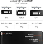 Orbitkey Premium Leather Desk Mat Slim | Multi-Purpose & Waterproof Table Protector Accessory for Work Home Gaming Office Keyboard Mat Organizer | 31.4" L x 12.2" W x 0.19" H, Anti-Slip, Black Finish