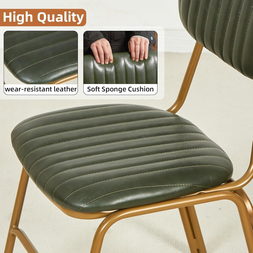 Mid Century Modern Dining Chairs Set of 4, Dark Green