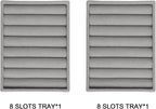 Frebeauty Small Jewelry Tray Set,Velvet Ring Organizer,Stackable Jewelry Organizer Tray,Mini Jewelry Drawer Organizer,4.92 x 3.74 x 0.9 Inches,7 Slots Ring Tray for Women(Set 2,Grey)