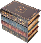 Joyzan Decorative Fake Book Box, Book Safe Dictionary Secret Cash Storage Diversion Hidden Security Money Case Wooden Vintage Faux Containers Decor Home Office Jewelry Documents Bookshelf Coffee Table
