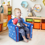 Costzon Kids Couch, Children's Sofa Armrest Chair with Pattern, Toddler Furniture w/Sturdy Wood Construction, Preschool, Lightweight Kids Couch Sofa Chair for Boys & Girls Gifts, Flyman