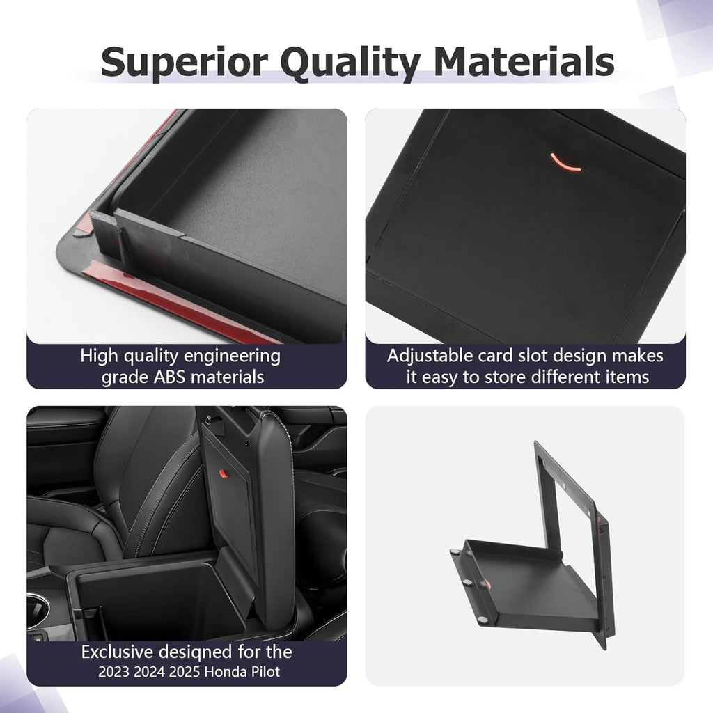 LUWU Center Console Hidden Box Organizer Compatible with 2023 2024 2025 Honda Pilot & 2024 2025 Ridgeline & 2024 2025 2026 Honda Passport Accessories Armrest Hidden Storage Box Secret Compartment Box