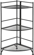 Convenience Concepts Xtra Storage 3 Tier Folding Metal Corner Shelf, Black