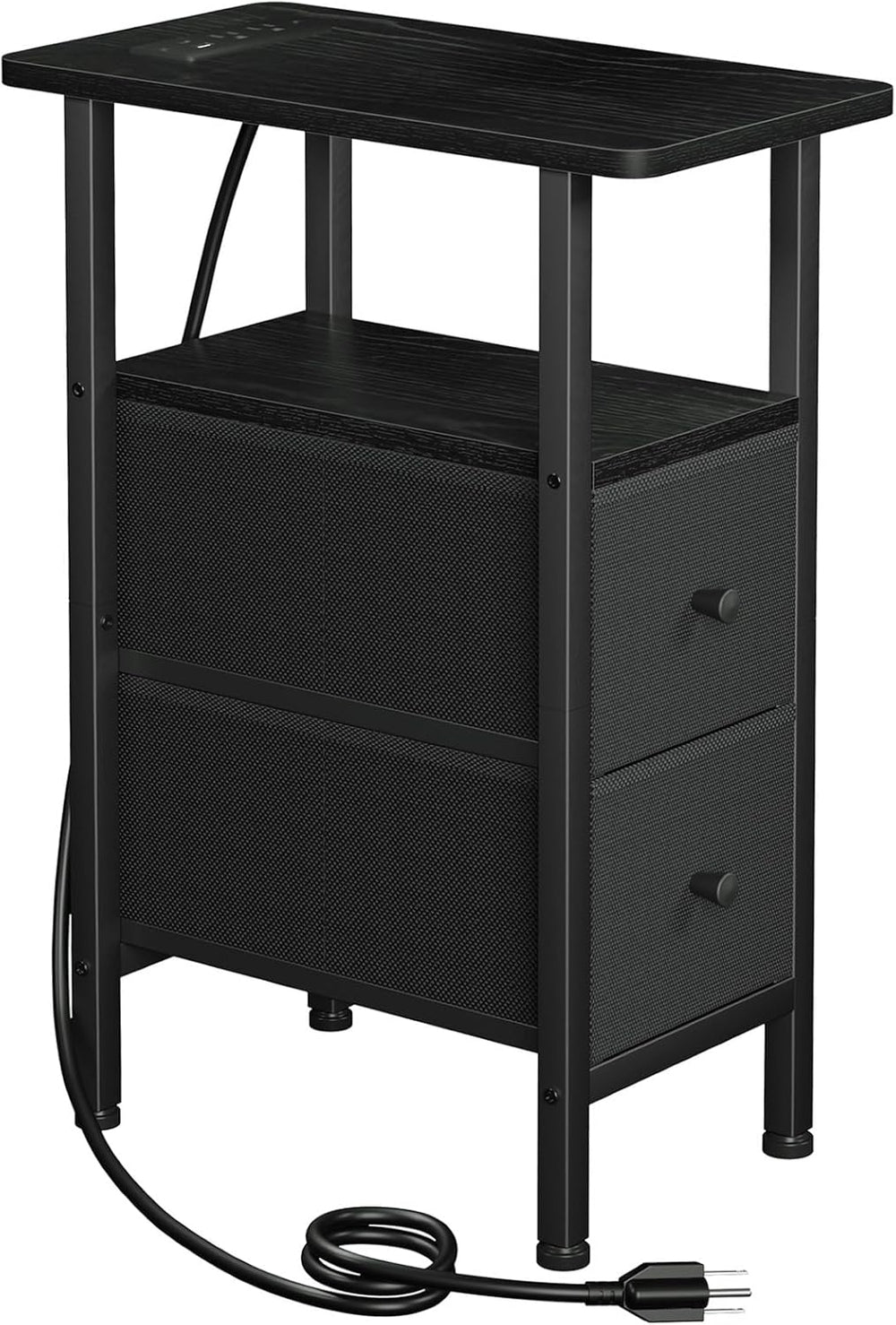 LOAKEKEL Narrow End Table Living Room with Charging Station, Skinny Side Tabl...