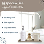 Countertop and Vanity Tray - 11.7" Silicone Bathroom Tray, Flexible Dish Soap Holder for Kitchen, Bathroom Counter Organizer, Shower Toilet Tank Trays Décor Accessories, Sink Makeup Mat Oil