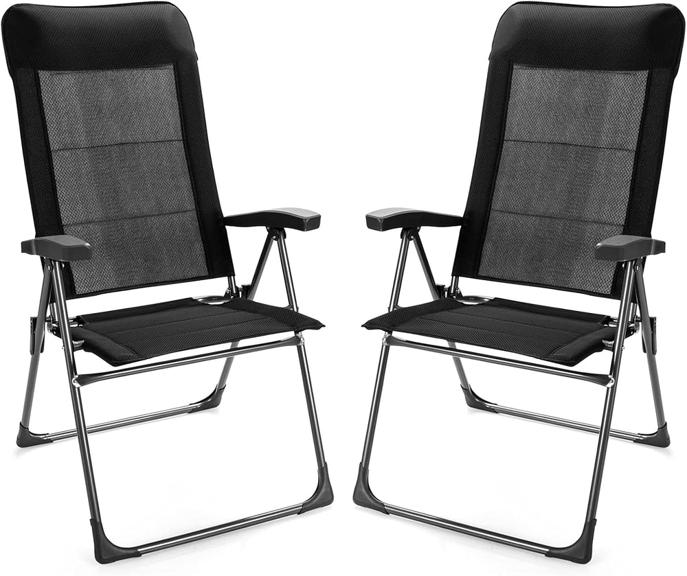 GIANTEX Set of 2 Patio Dining Chairs, Folding Patio Chairs, Outdoor Lawn Chai...