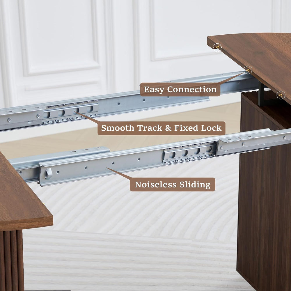 41 in-78 in Extendable Dining Room Table for 4-8, Round Expandable Kitchen Ta...
