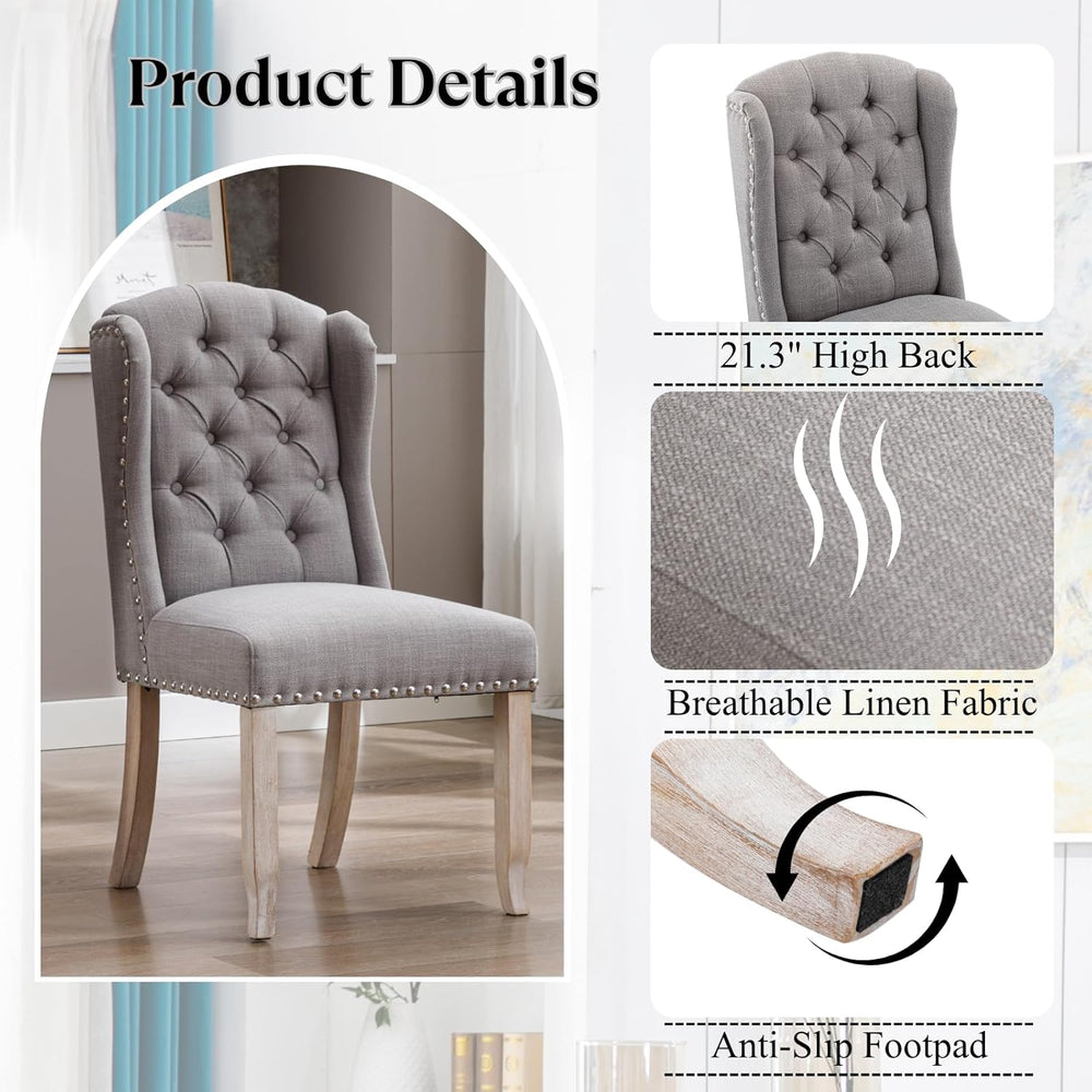 Ya-Home Modern Tufted Dining Chairs Set of 8, Upholstered Kitchen Room Side C...