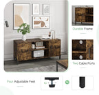 Novilla TV Stand for TV's up to 50 Inches, Modern Barn Door Entertainment Center TV Console, TV Table with Storage Bookcase Shelf for Living Room, 43 Inches, Brown