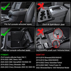 Center Console Organizer Compatible with 2019-2022 GMC Sierra/Chevy Silverado 1500 and 2020 2021-2023 Sierra/Silverado 2500HD/3500HD Accessories, Armrest Tray (Full Console w/Bucket Seats ONLY)