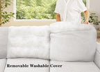 Legend Vansen Oversized Modular Sectional Sofa,U/L‑Shaped Reversible Couch with Ottoman,Deep Seat Plush Polyester Sofa for Living Room,6‑Seater,Cream
