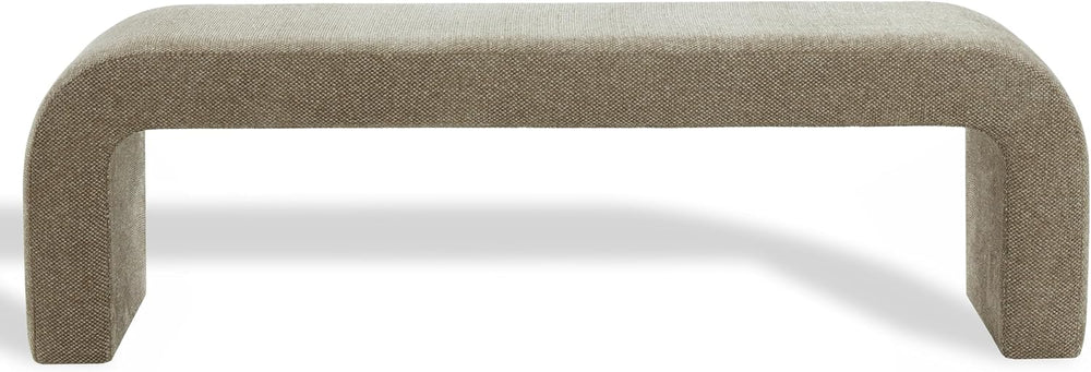 SAFAVIEH Couture - Caralynn Brown Chenille Curved Waterfall Upholstered Bench...