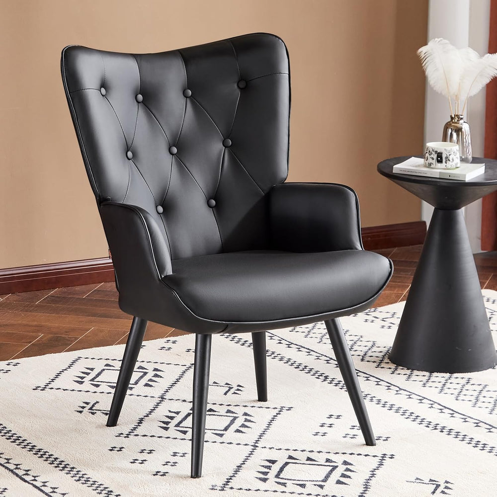 Furniliving PU Leather Accent Chair for Living Room, Upholstered Reading Chai...