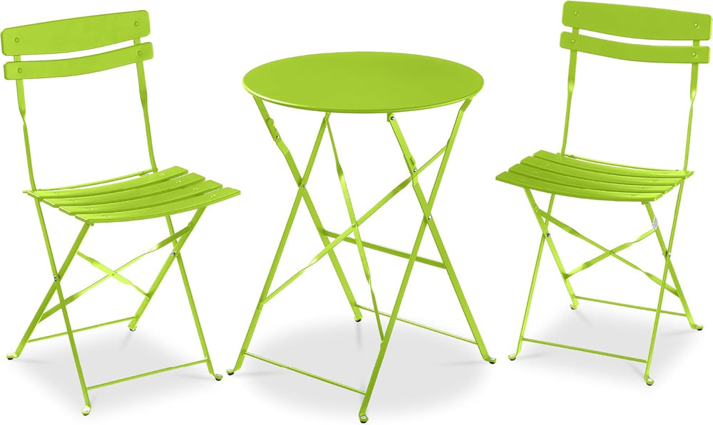 Best Choice Products 3-Piece Bistro Set, Space Saving Folding Design, Solid S...
