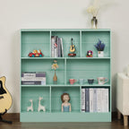 LEYAOYAO 8 Cube Bookshelf with Base,3 Tier Modern Mint-Green Kids Bookcase,Standing Wide Bookshelves Storage Organizer Toy Shelf,Wood Display Children's Book Shelves for Bedroom,Living Room,Nursery
