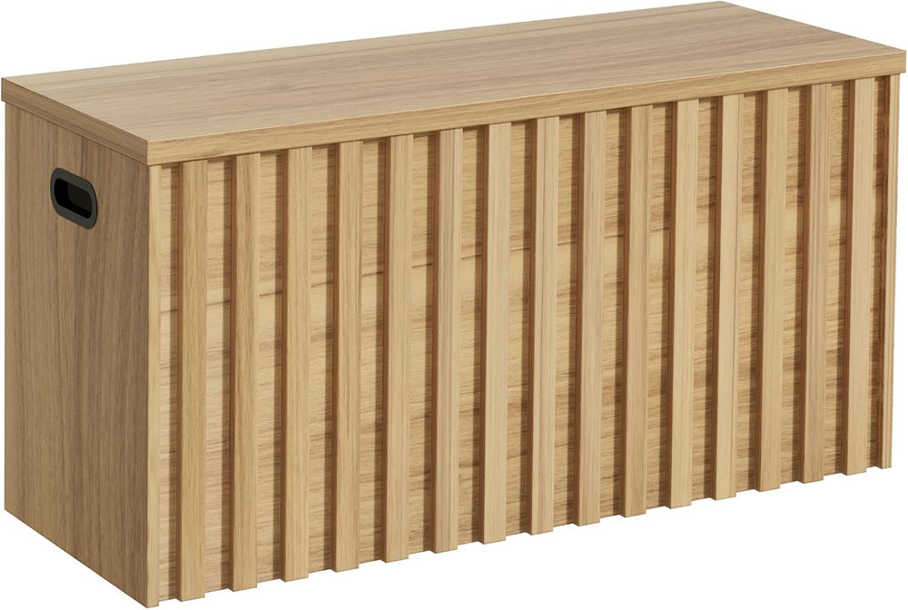 UEV Storage Bench,39.4" Wood Box, Storage Trunk with 2 Safety Hinges, Ot...
