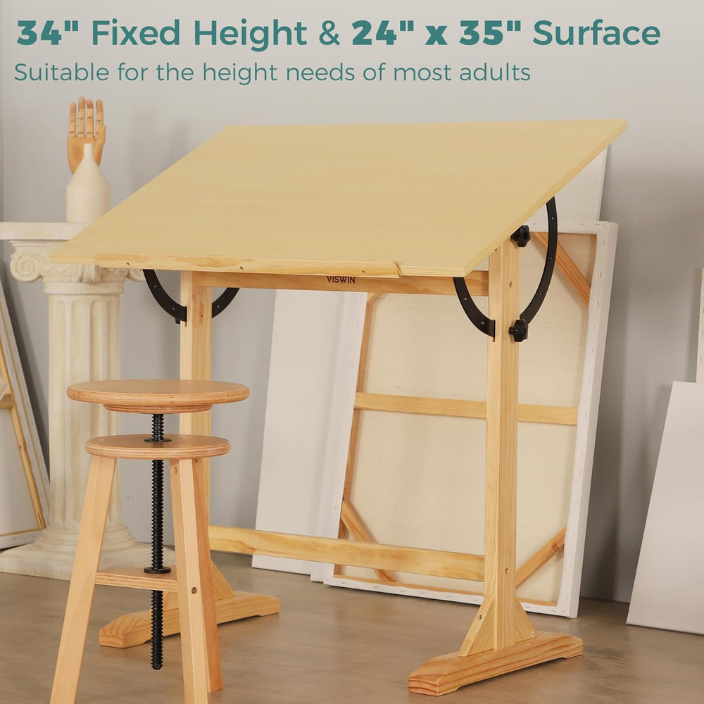 VISWIN Wood Drafting Table for Adults, 24'' x 35" Drawing Table ...