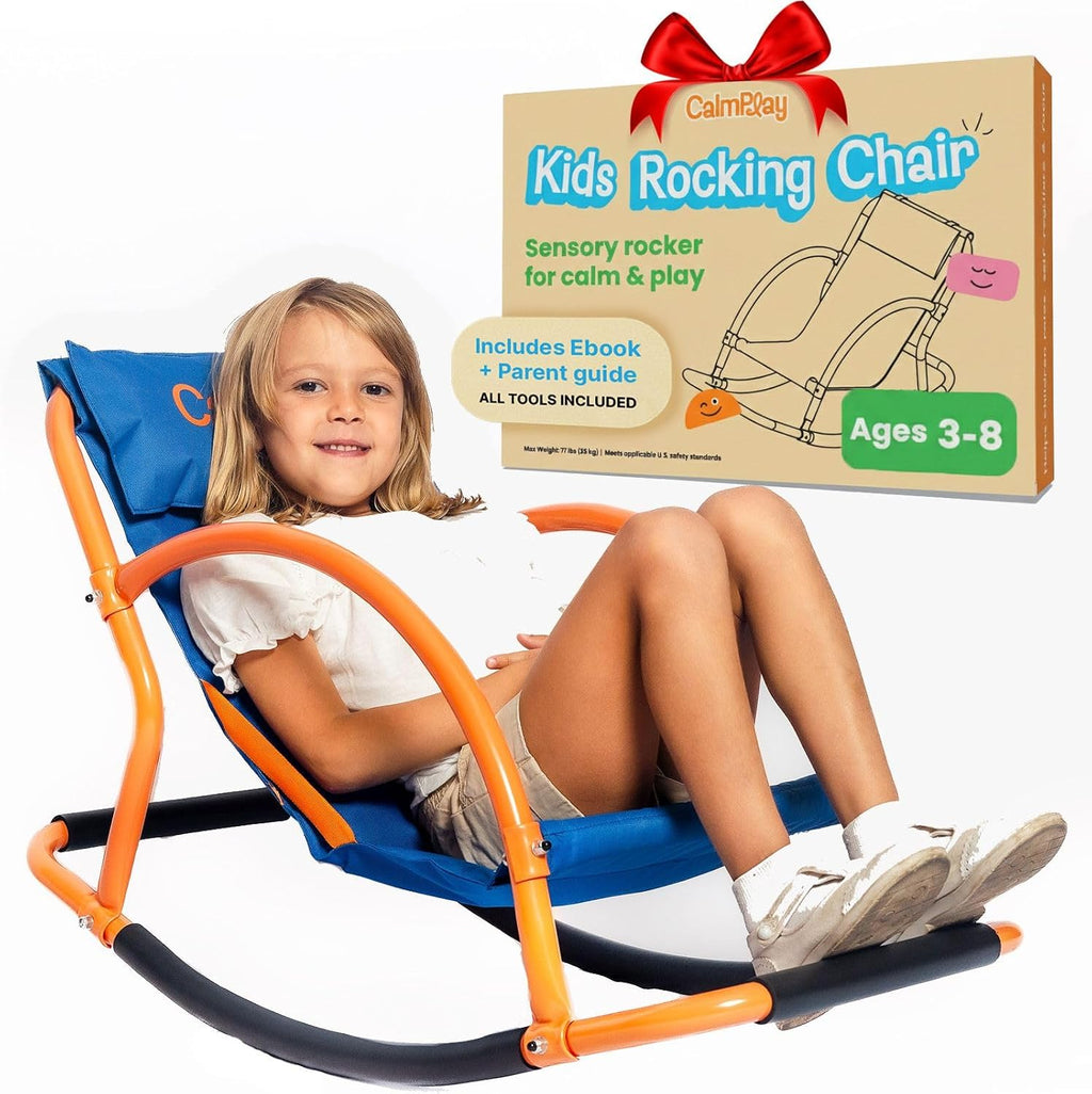 Kids Rocking Chair – Sensory Rocker for Kids Ages 3-8 – Calming Chair for Autism & Sensory Seating – Indoor Rocker for Focus, Relaxation & Quiet Time