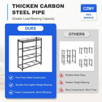 5 Gallon Water Bottle Holder 9-Tray 3/5 Gallon Water Jug Rack with Top Shelf Heavy Duty 5 Gallon Water Jug Stand for Kitchen, Office, Garage, Black