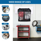 2Pcs Large Slatwall Baskets Mesh Slatwall Baskets with Zipper Mounted Storage Baskets Hanging Slatwall Accessories for Shops Rooms Storage Display Organizing(16 * 12 * 16inch)