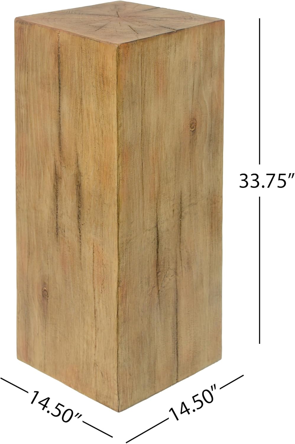 JIJIWANG 33.75" Square Living Room Side Table,Wood-Like Distressed Finis...