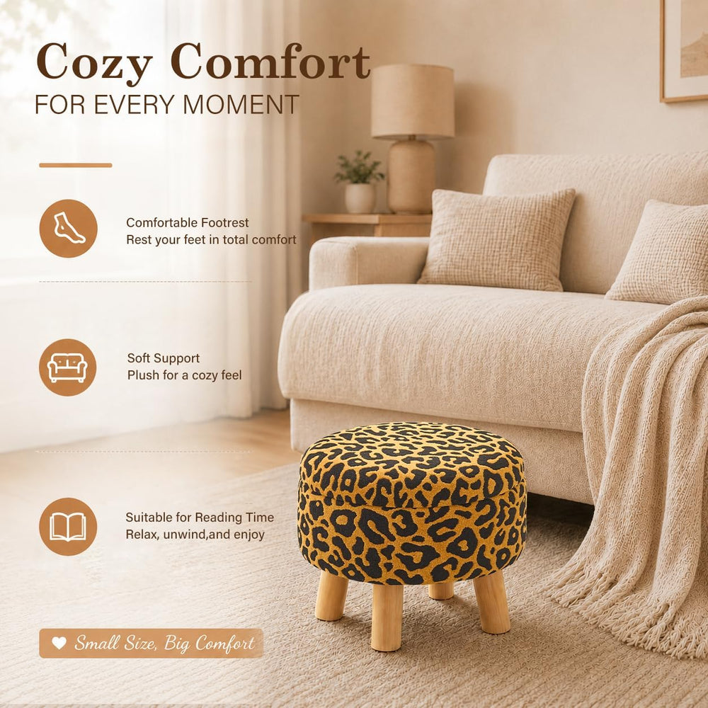 Wimarsbon Storage Ottoman, Modern Round Footrest with Soft Padded Seat, Patte...