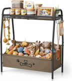 Lomivra Large Dog Toy Basket (23.6"x11.2"x9.7"), Dogs Toy Bin with Storage Organizer, Trapezoid Toy Box for Dog Stuff Accessories, Pet Toy Storage Holder Chest for Cat Dogs Essential Supplies（Brown）