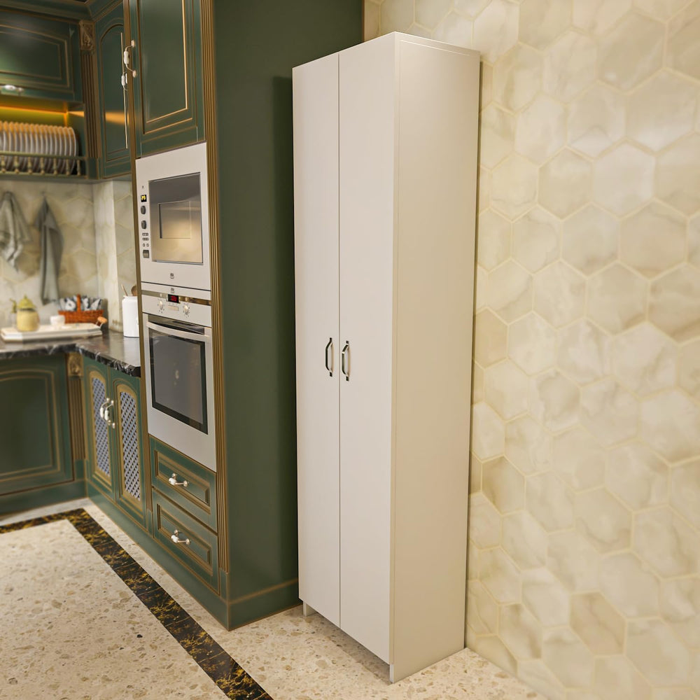 Decorotika 72" Modern Tall Pantry Cabinet with Doors, Freestanding Kitch...
