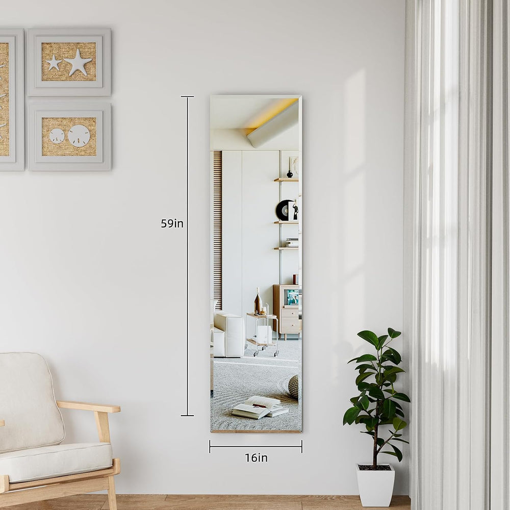 59"x16" Frameless Full Length Wall Mirrors,Rectangular Mirror Full ...